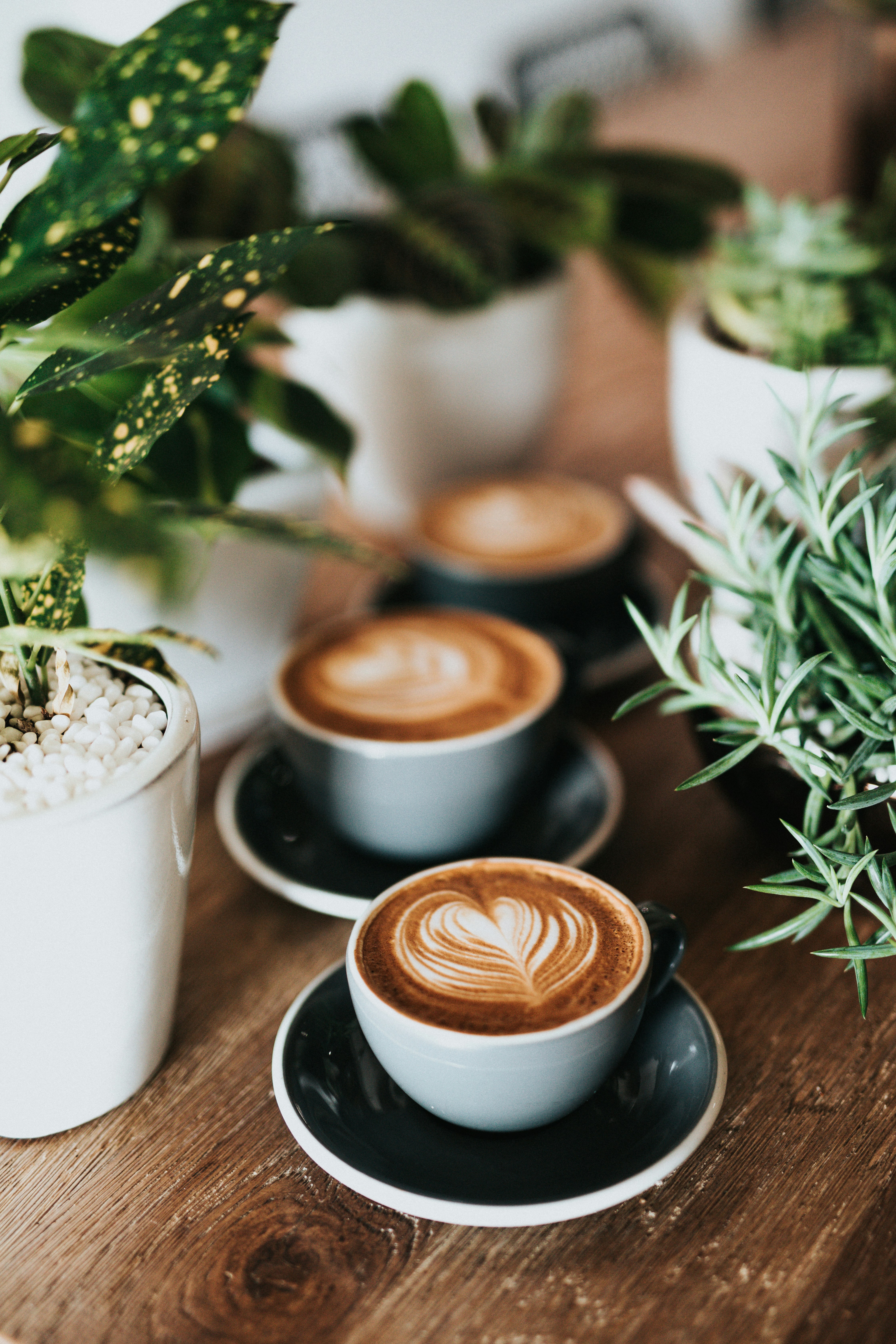 A cup of coffee sitting on a table